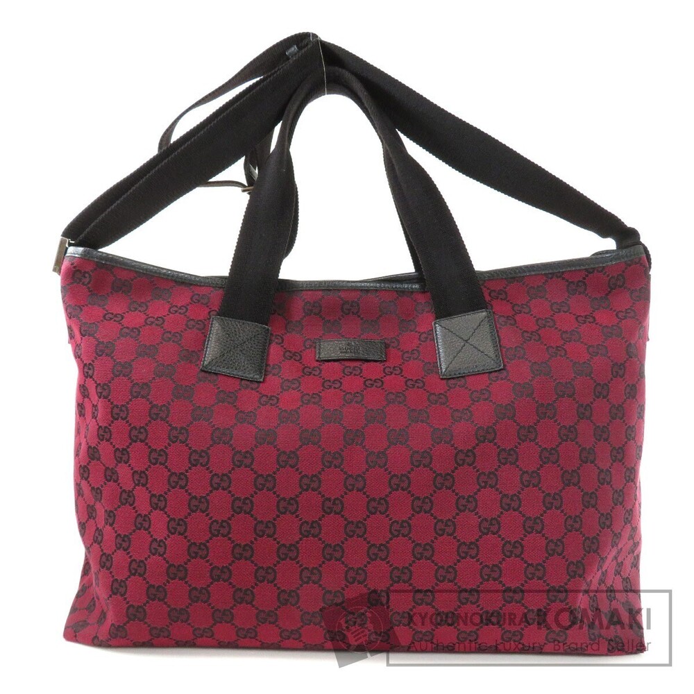 Gucci GG pattern canvas 2way tote bag red black